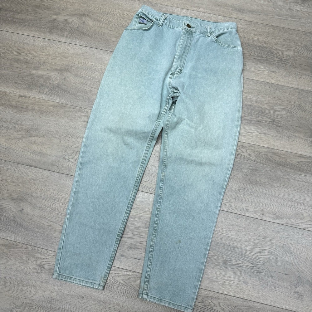 VTG Wrangler Women's Green Teal Denim Jeans Cowgirl‎ Western Rodeo